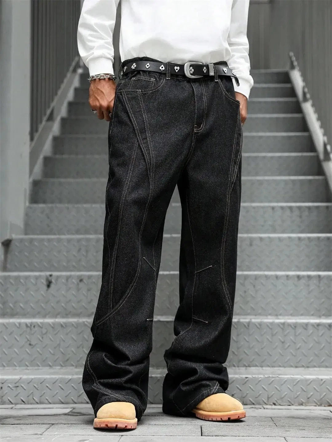 Джинсы клеш черные, Men's Fashion — фото 2