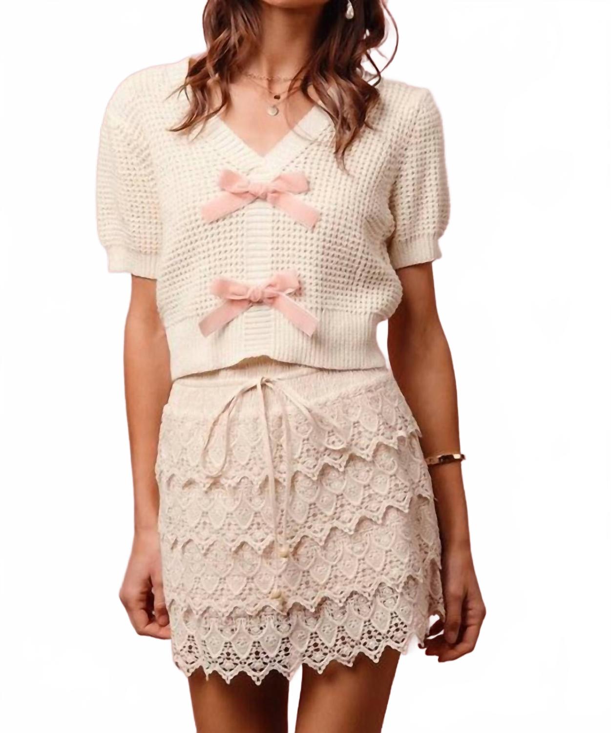 

Топ Tiffany с короткими рукавами в цвете айвори So Me, слоновая кость