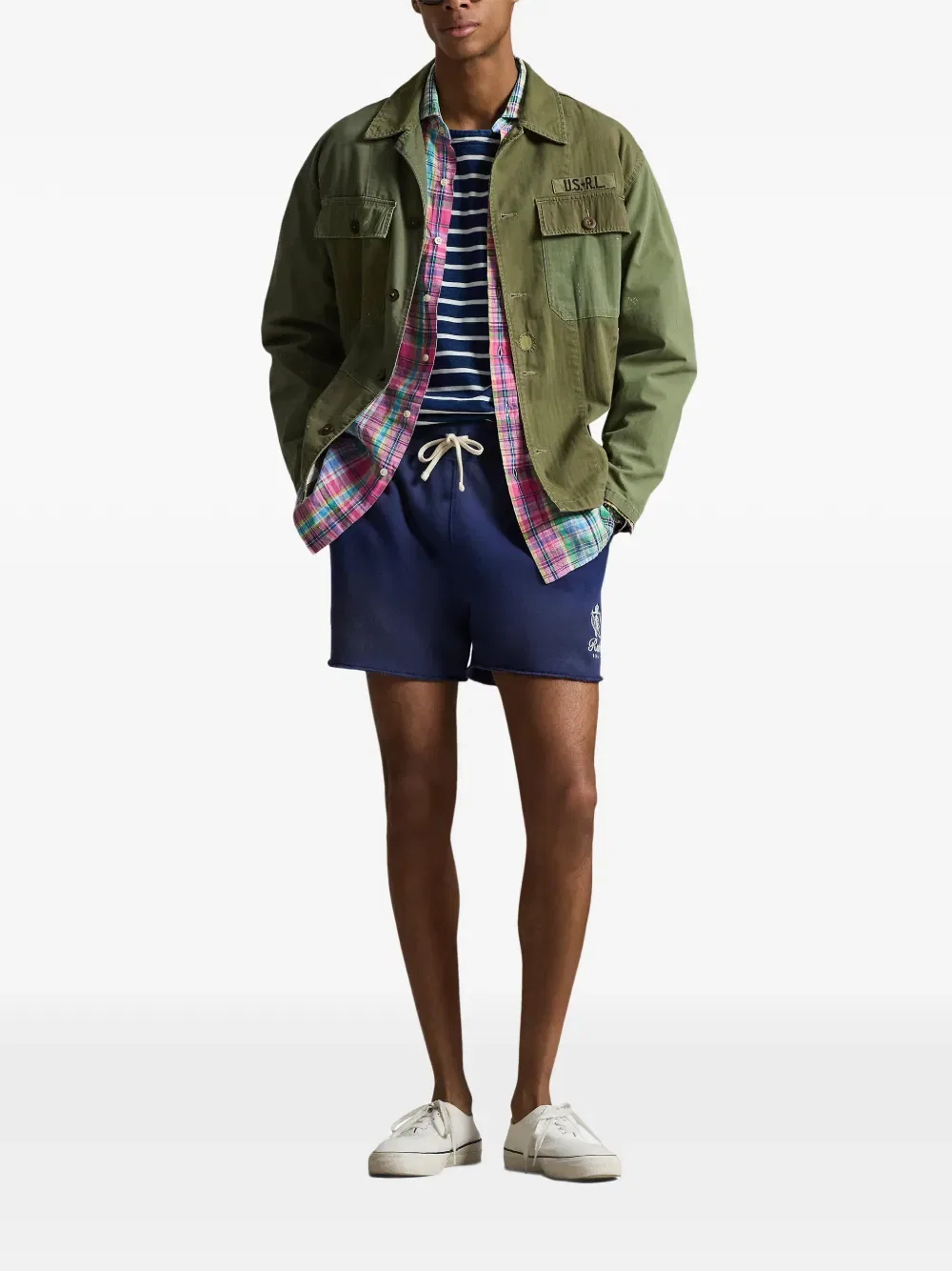 Шорты с графическим принтом и завязками Polo Ralph Lauren, синий — фото 2