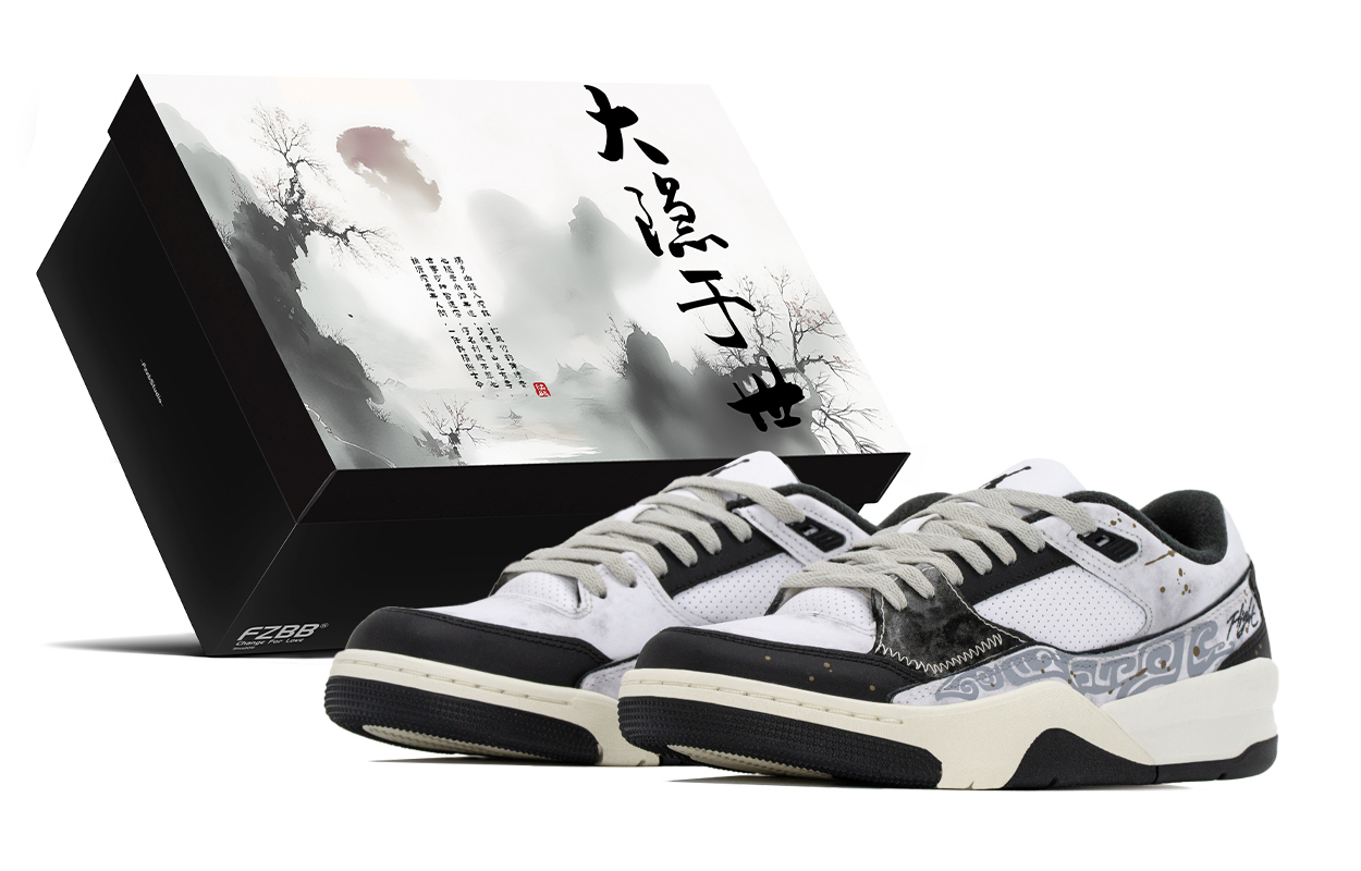 

FLIGHT COURT Box, картриджи с чернилами устойчивые к истиранию низкие баскетбольные кроссовки мужские Jordan, черный/белый