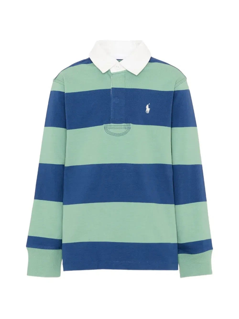 Поло с длинными рукавами в полоску Polo Ralph Lauren Kids, синий