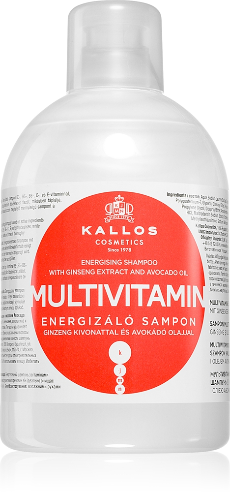 

Kjmn профессиональный мультивитаминный заряжающий энергией шампунь Kallos, 1000 мл