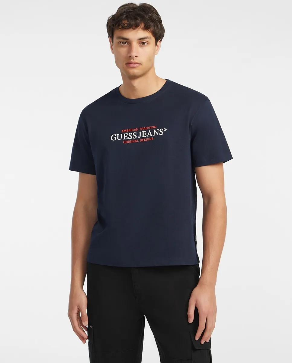 

Футболка с коротким рукавом Guess Jeans, тёмно-синий