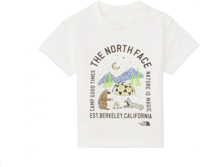 

Детская футболка с коротким рукавом The North Face NTB32472, модель Cut and Sew, с принтом на тему кемпинга, унисекс, светло-бежевый