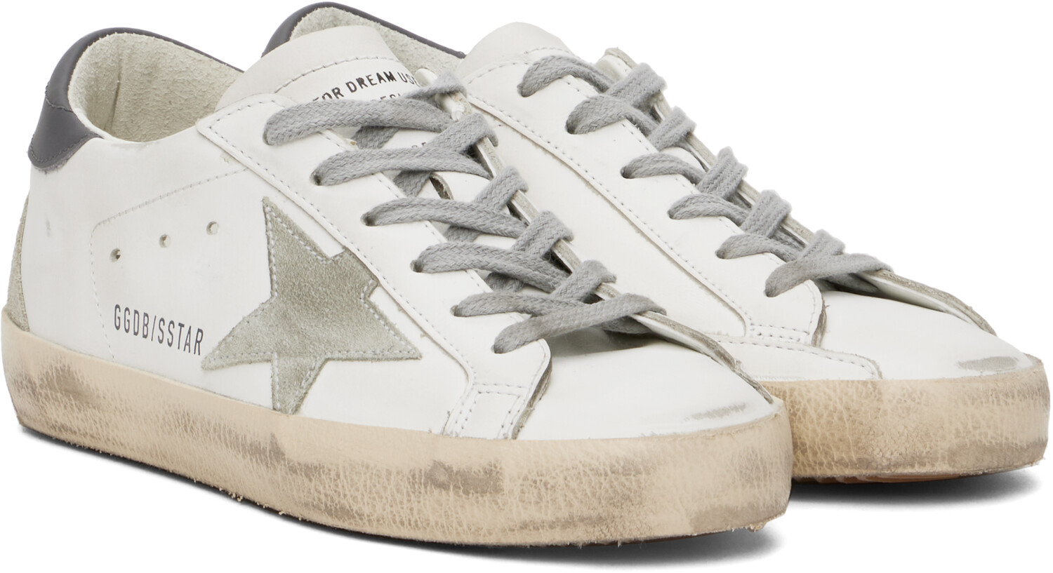 Белые и серые кроссовки Super-Star Classic Golden Goose, White/Ice/Grey — фото 4