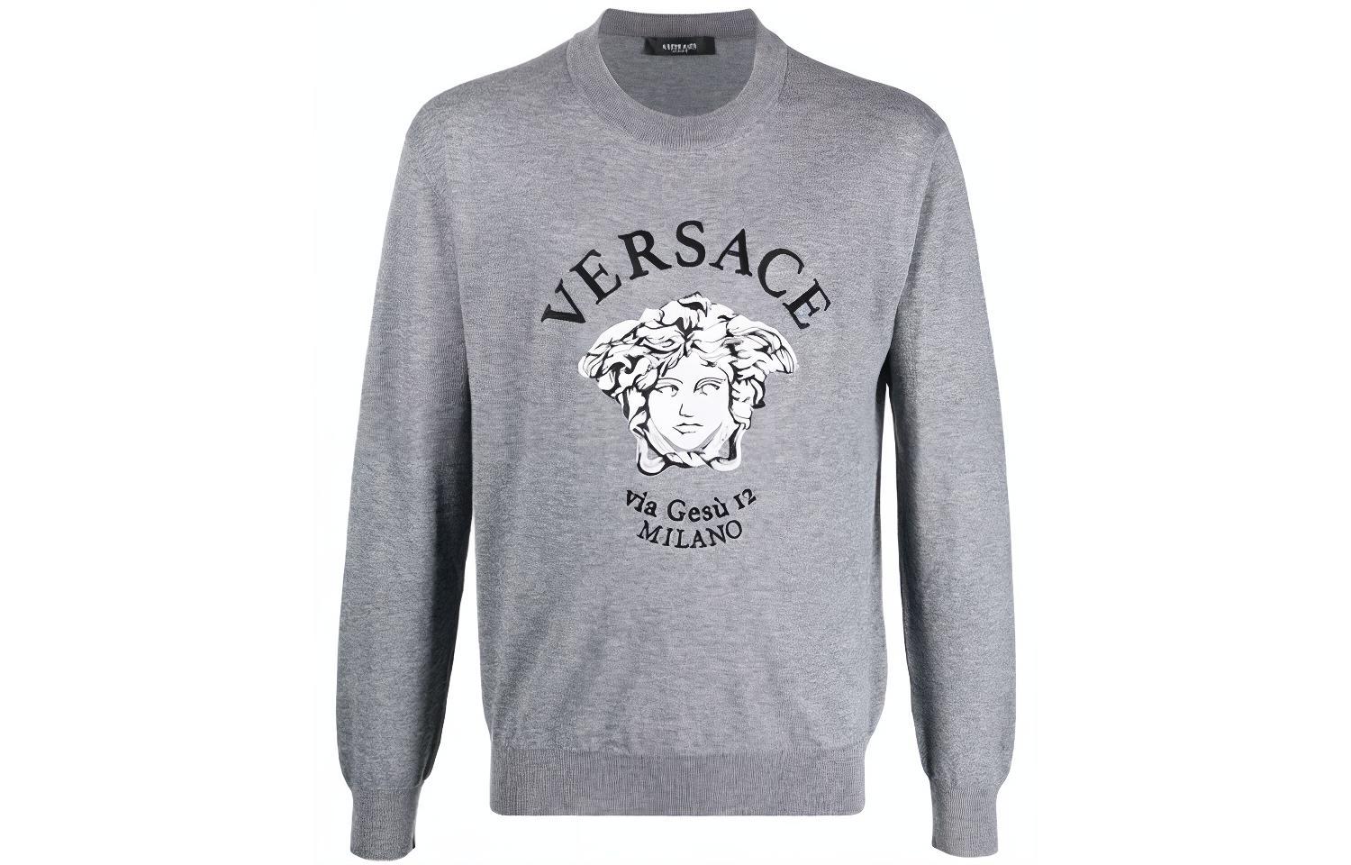 

Вязаный свитер Via Gesu Milano VERSACE, серый