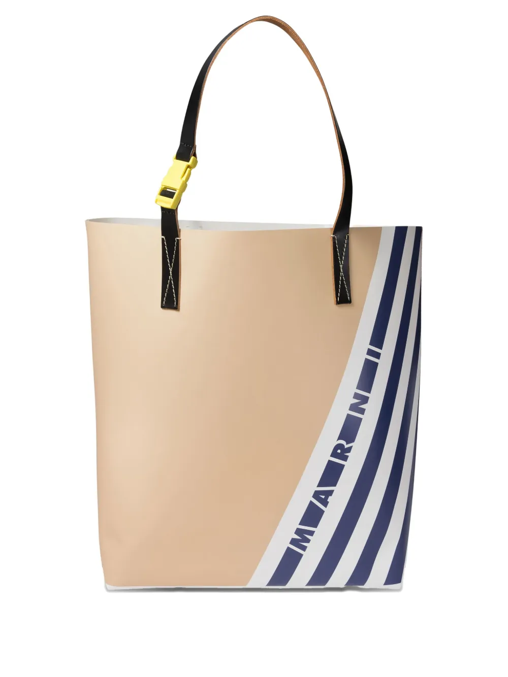 

Сумка-тоут с пряжкой и полосками Marni, нейтральный