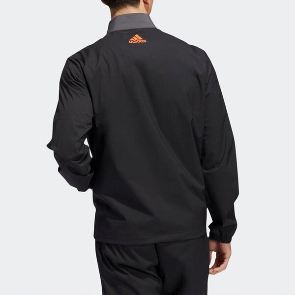 Куртка adidas Colorblock Golf Sports Water Repellent Long Sleeves Jacket Gray Black, черный — фото 4