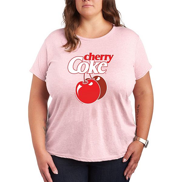 

Футболка с принтом Plus size Cherry Coke Licensed Character, Heather Pink
