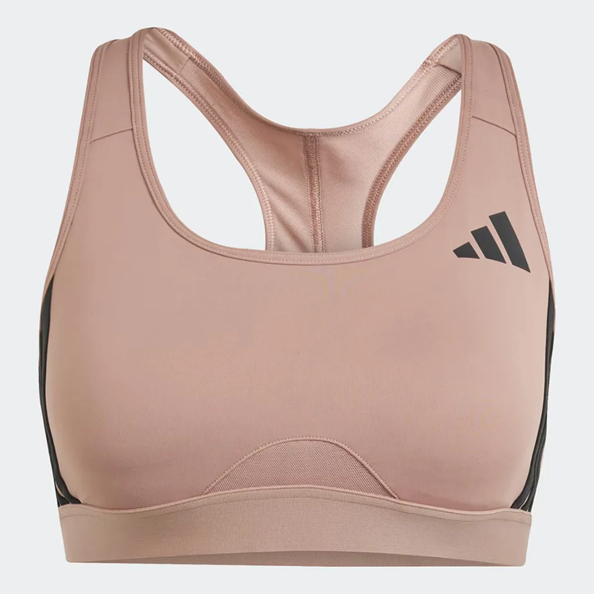 

Powerreact Train Medium-Support спортивный бюстгальтер 3 полоски Adidas, красный