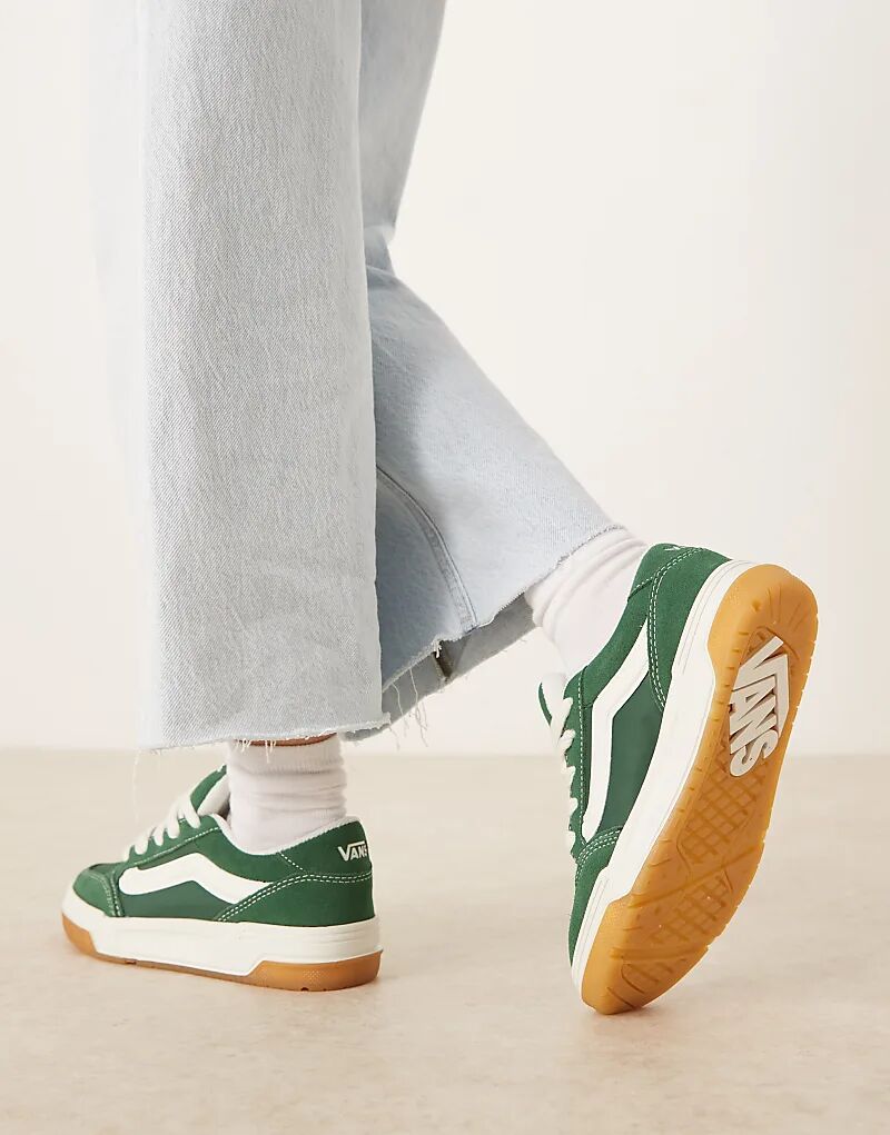 Нейлоновые кроссовки Vans Hylane темно-зеленого и кремового цветов — фото 4