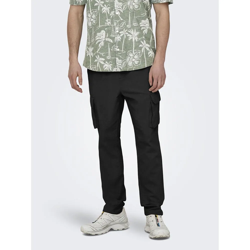 

Брюки карго Only & Sons Linus 0007 Cot Lin, черный