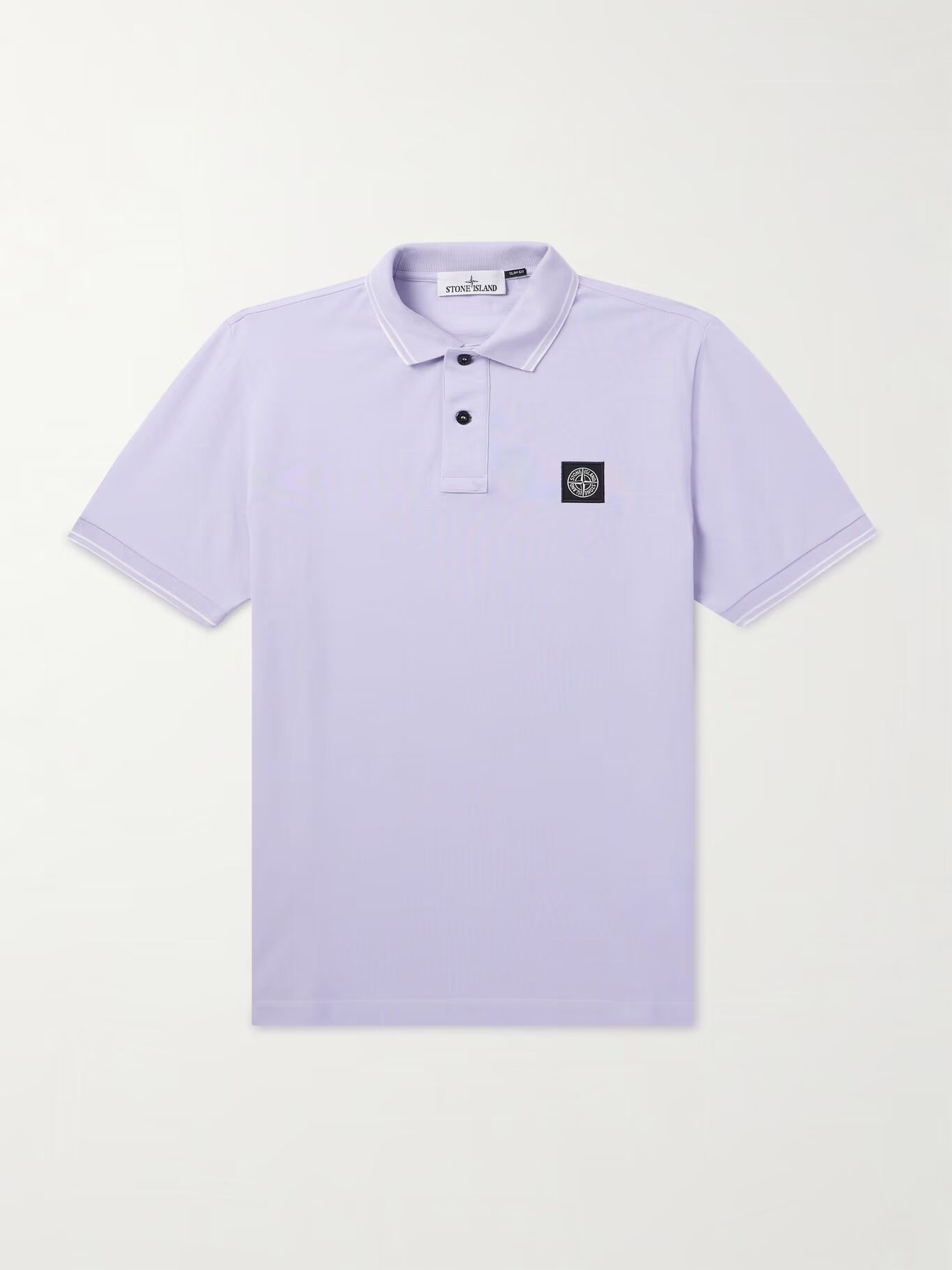 

Рубашка-поло из хлопкового пике с аппликацией логотипа STONE ISLAND, фиолетовый