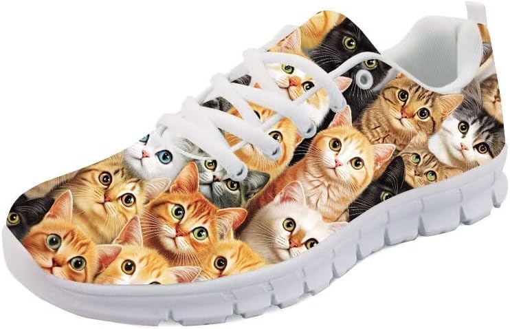 

Кроссовки Forchrinse с принтом «Кошачья галактика» унисекс, модные кеды для ходьбы, теннисные и беговые обувь для женщин и мужчин, оранжевый