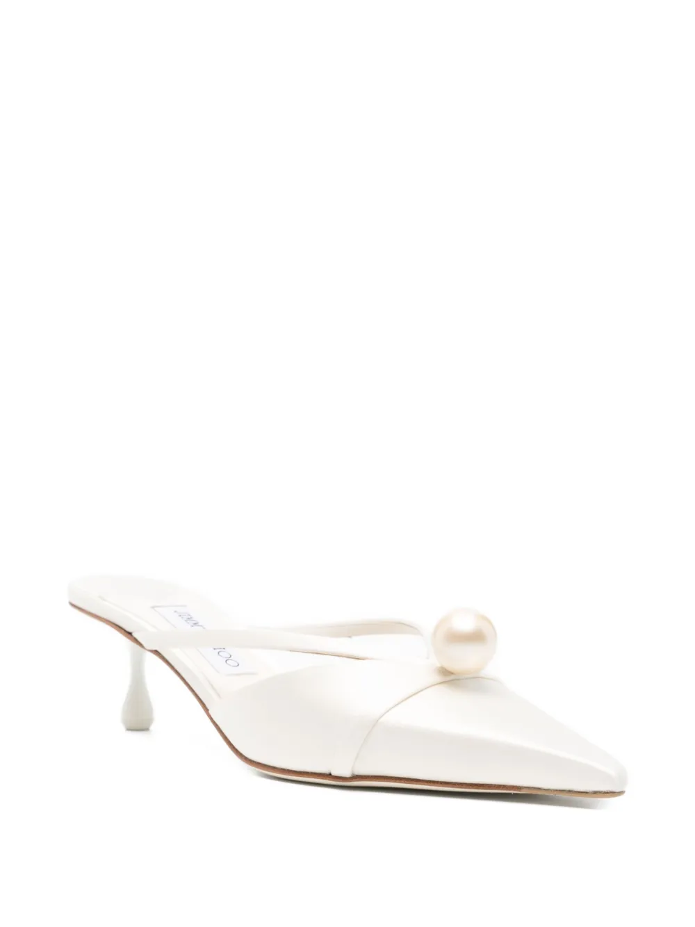 Мюли с искусственным жемчугом Jimmy Choo, белый — фото 2