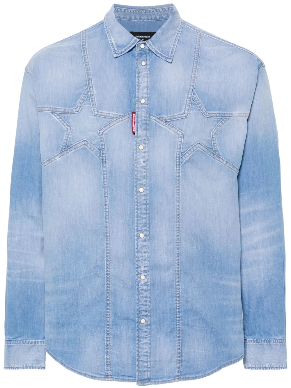 

Джинсовая рубашка Twin Stars DSQUARED2, синий