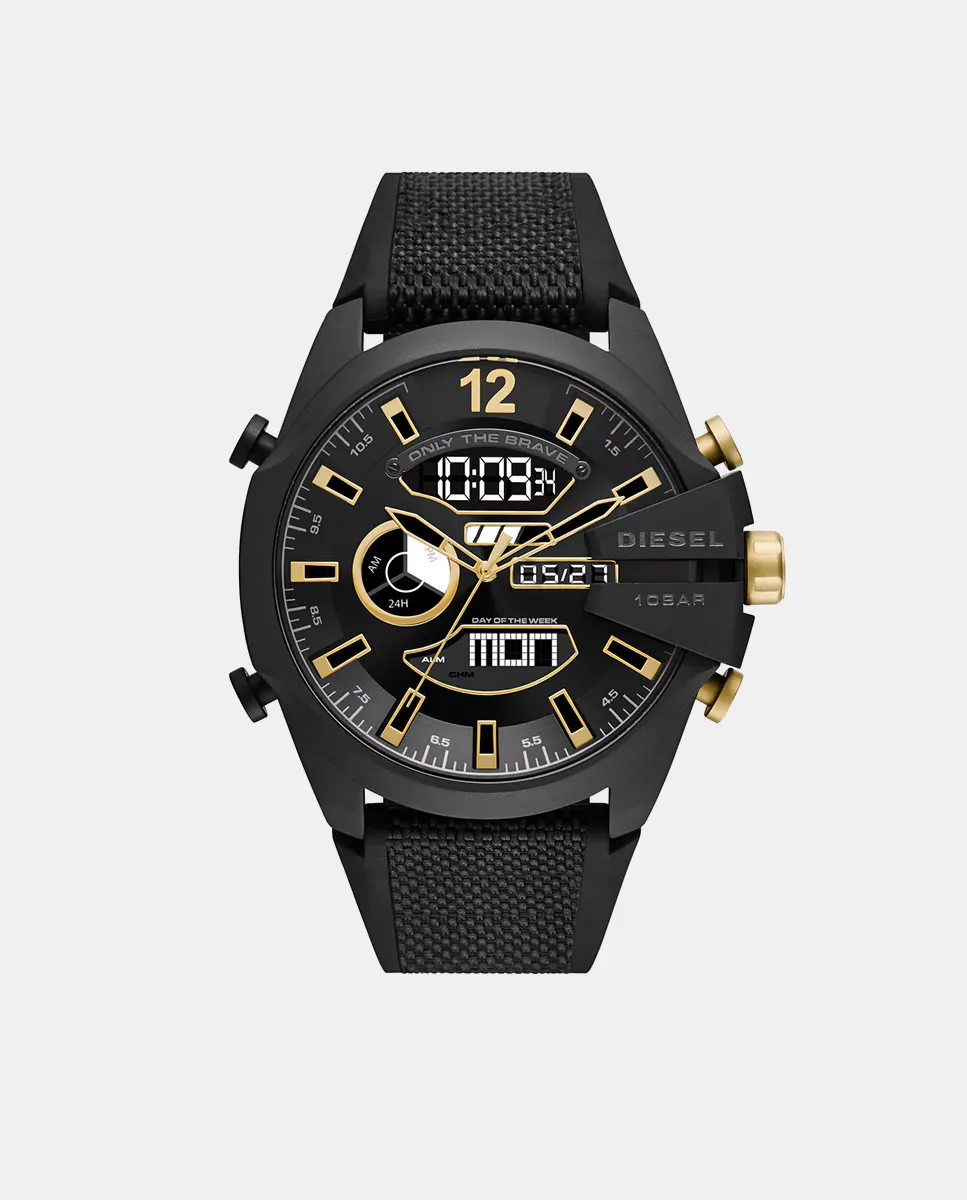 

Diesel Mega Chief DZ4552 черные текстильные мужские часы, черный