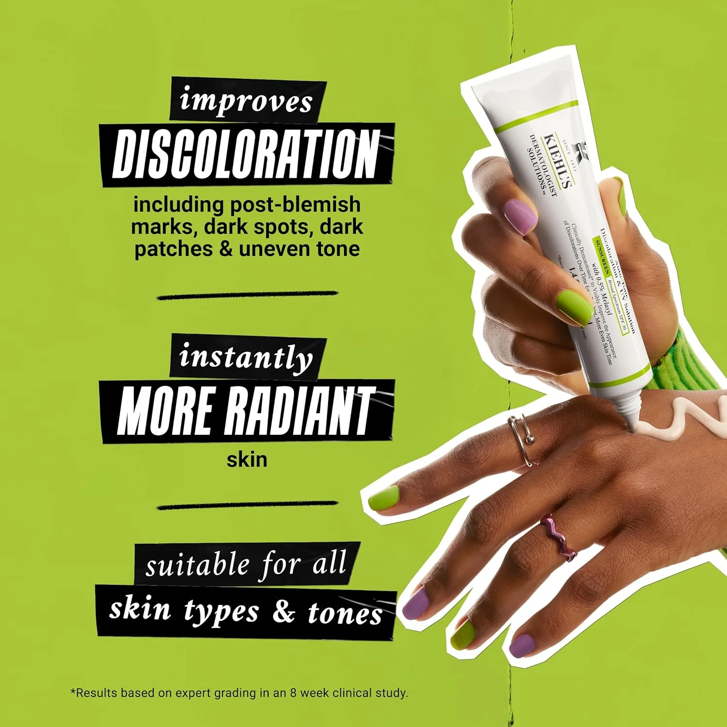 Сыворотка-корректор цвета Kiehl's Auto-Tone Discoloration & UV Solution с SPF 30, уменьшающая пигментные пятна и защищающая от УФ-излучения, придает коже сияние. — фото 2