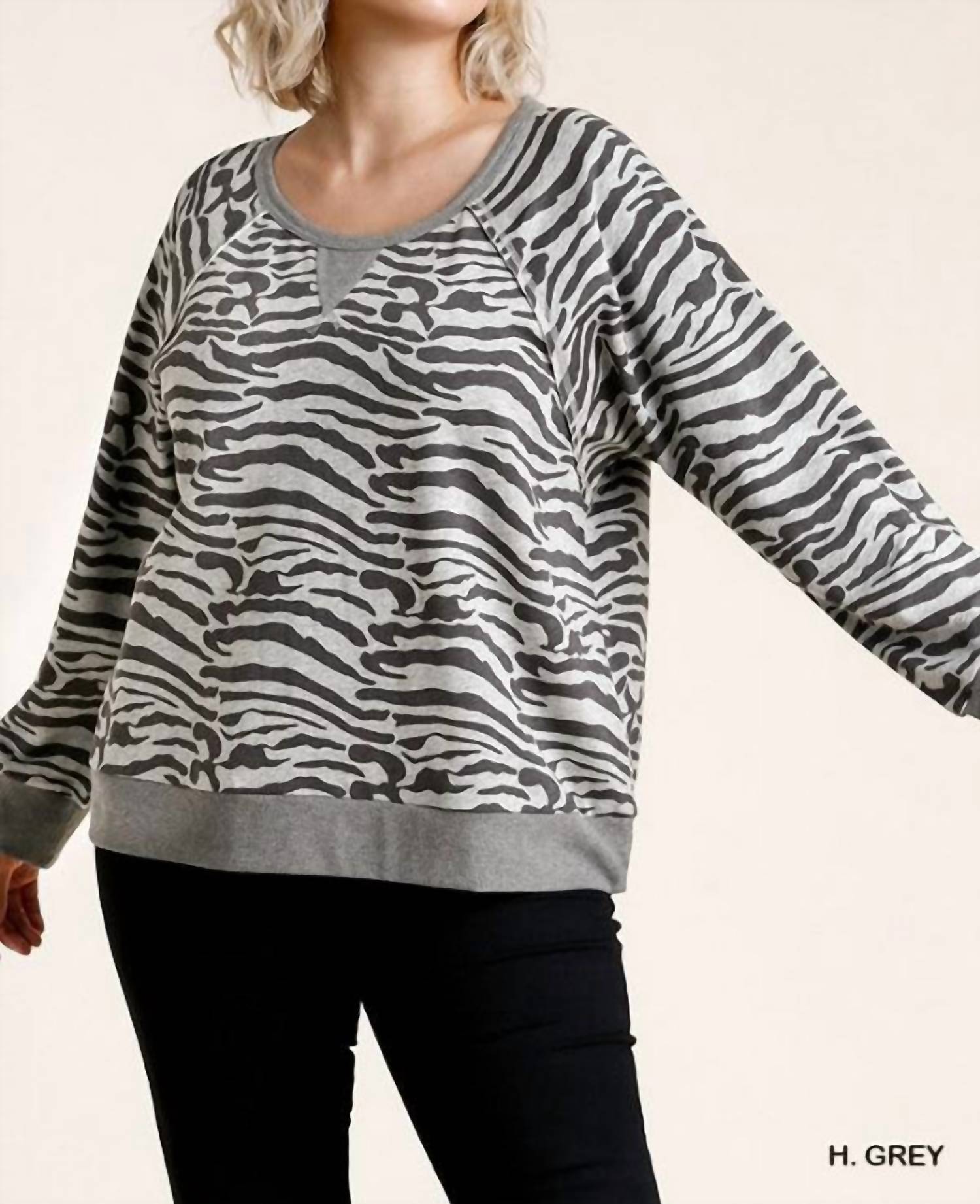 

Толстовка French Terry Zebra Plus в цвете Heather Grey umgee
