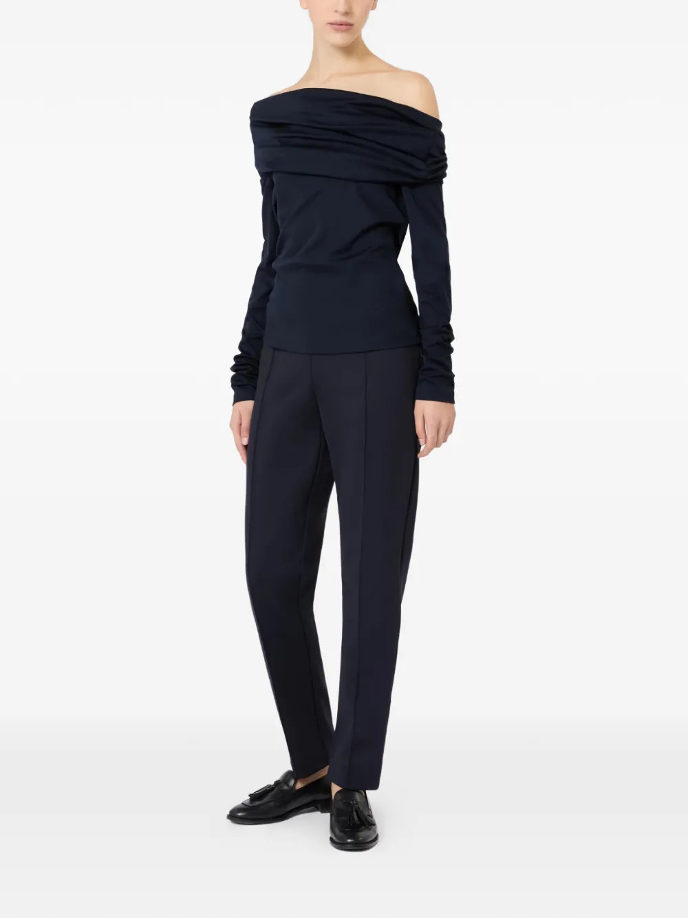 Топ с открытыми плечами и длинными рукавами Max Mara, черный — фото 2