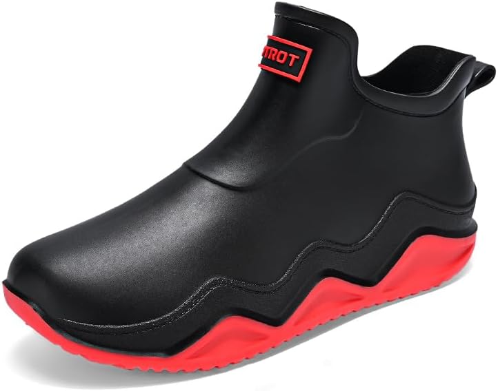 

Женские водонепроницаемые ботинки Hhhchpm, модные мужские дождевые ботинки, противоскользящие, износостойкие, водонепроницаемые дождевые туфли для работы на улице, рыбалки, путешествий, пара дождевых ботинок, красный