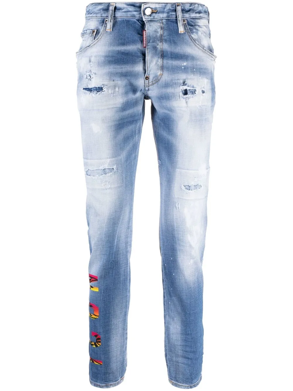 

Джинсы с принтом Icon DSQUARED2, синий