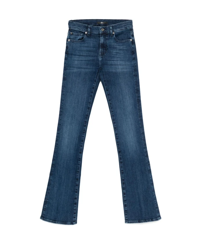 

Синие прямые джинсы с высокой талией 7 For All Mankind, синий