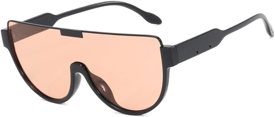 

Модные цельные солнцезащитные очки большого размера для женщин и мужчин, винтажная овальная металлическая оправа, трендовые очки с защитой от УФ-излучения UV400 TKKTLLT, Black Tea