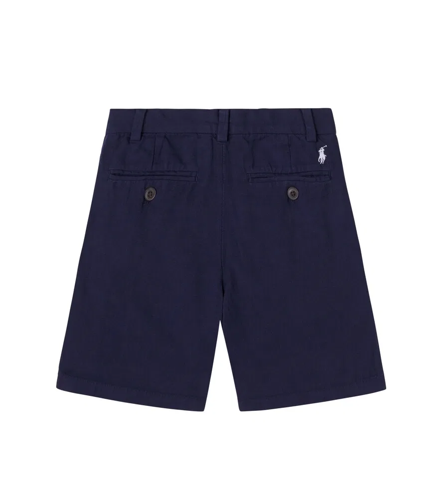 Шорты из льна и хлопка Polo Ralph Lauren Kids, синий — фото 2