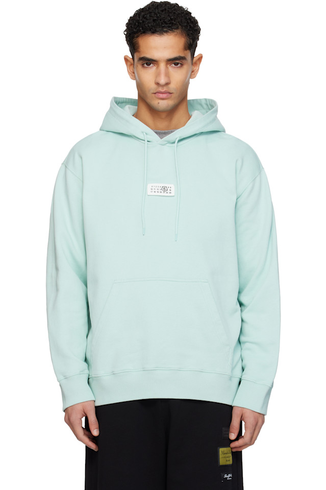 

Mm6 Maison Margiela Худи с синим логотипом и нашивкой