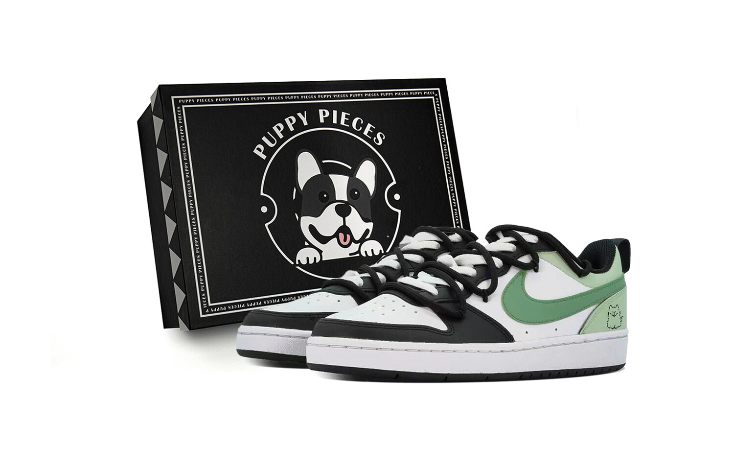 

Кроссовки Nike Court Borough Skateboarding Shoes Women's Low-top White/Black/Green, зеленый