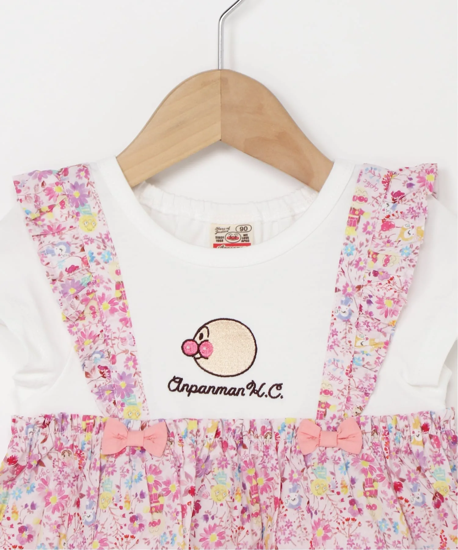 Детская коллекция ANPANMAN / (K) Туника для стыковки с цветочным принтом Anpanman Kids Collection, pink — фото 4