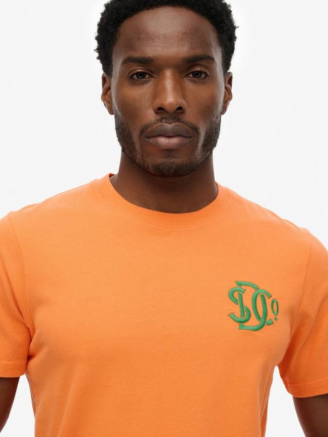 Хлопковая футболка с круглым вырезом Superdry, Firecracker Orange — фото 4