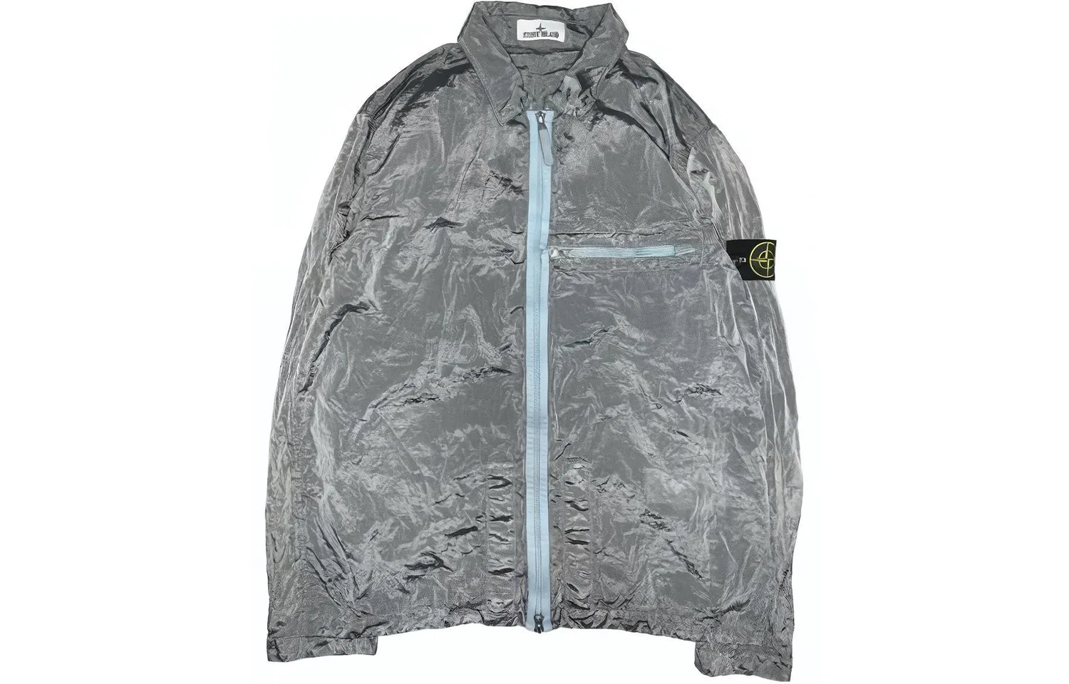 STONE ISLAND Куртка мужская Nylon Meta SS23 светлая голубая с лацканом