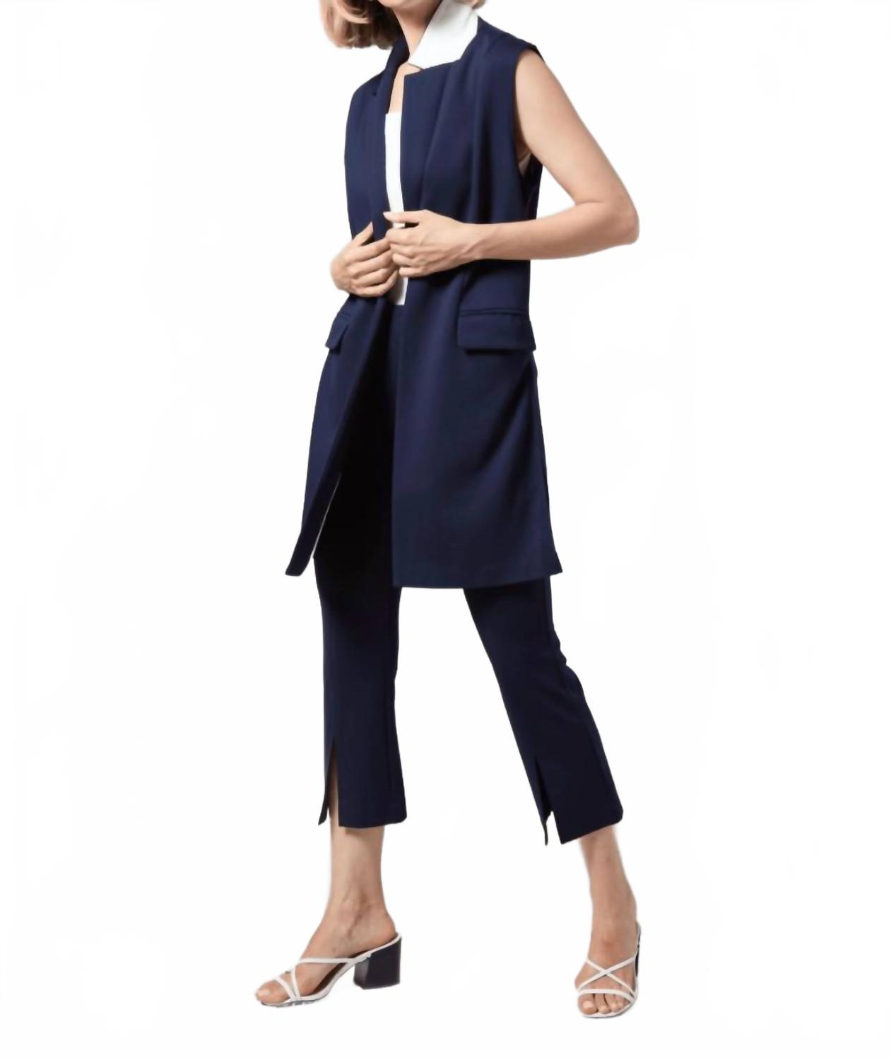 

Вивьен Понте длинный жилет в темно-синем цвете Lysse