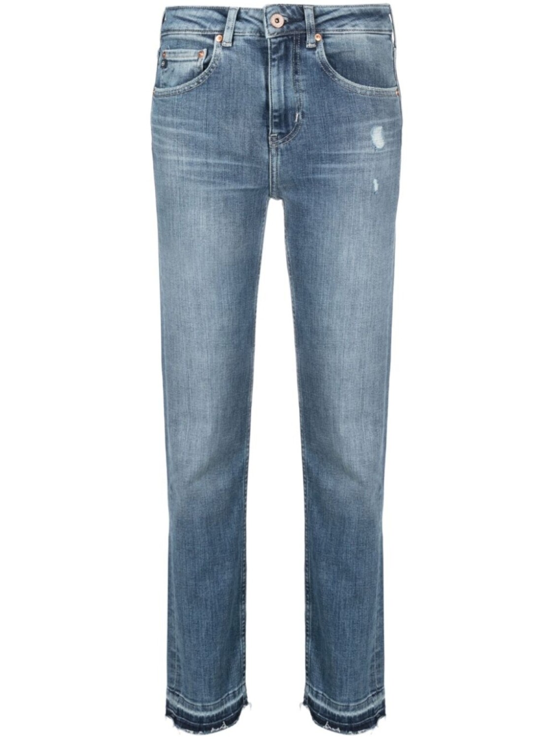 

AG Jeans зауженные джинсы Girlfriend с эффектом потертости, синий