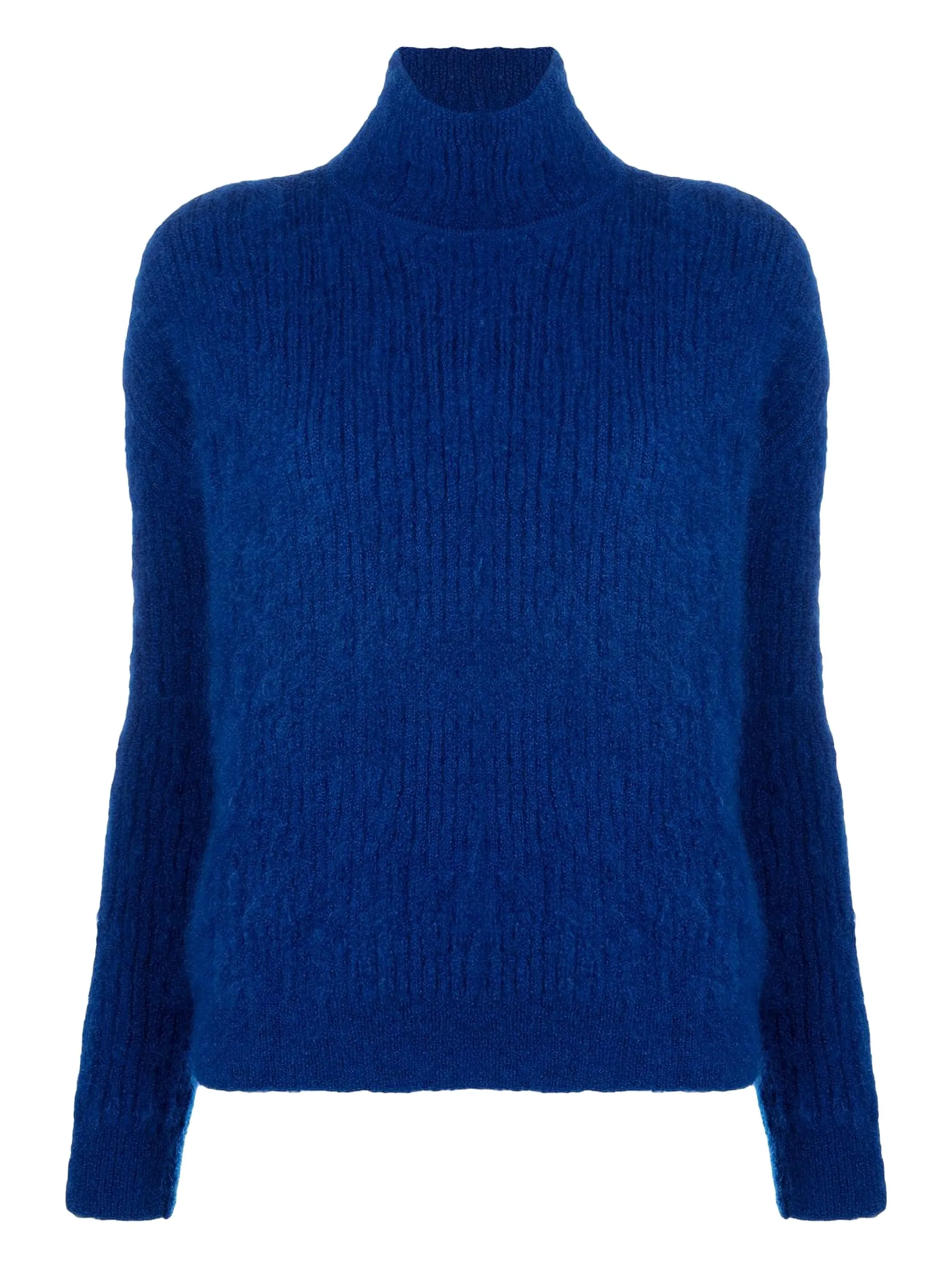 

Трикотажный джемпер с высоким воротником Saint Laurent, синий