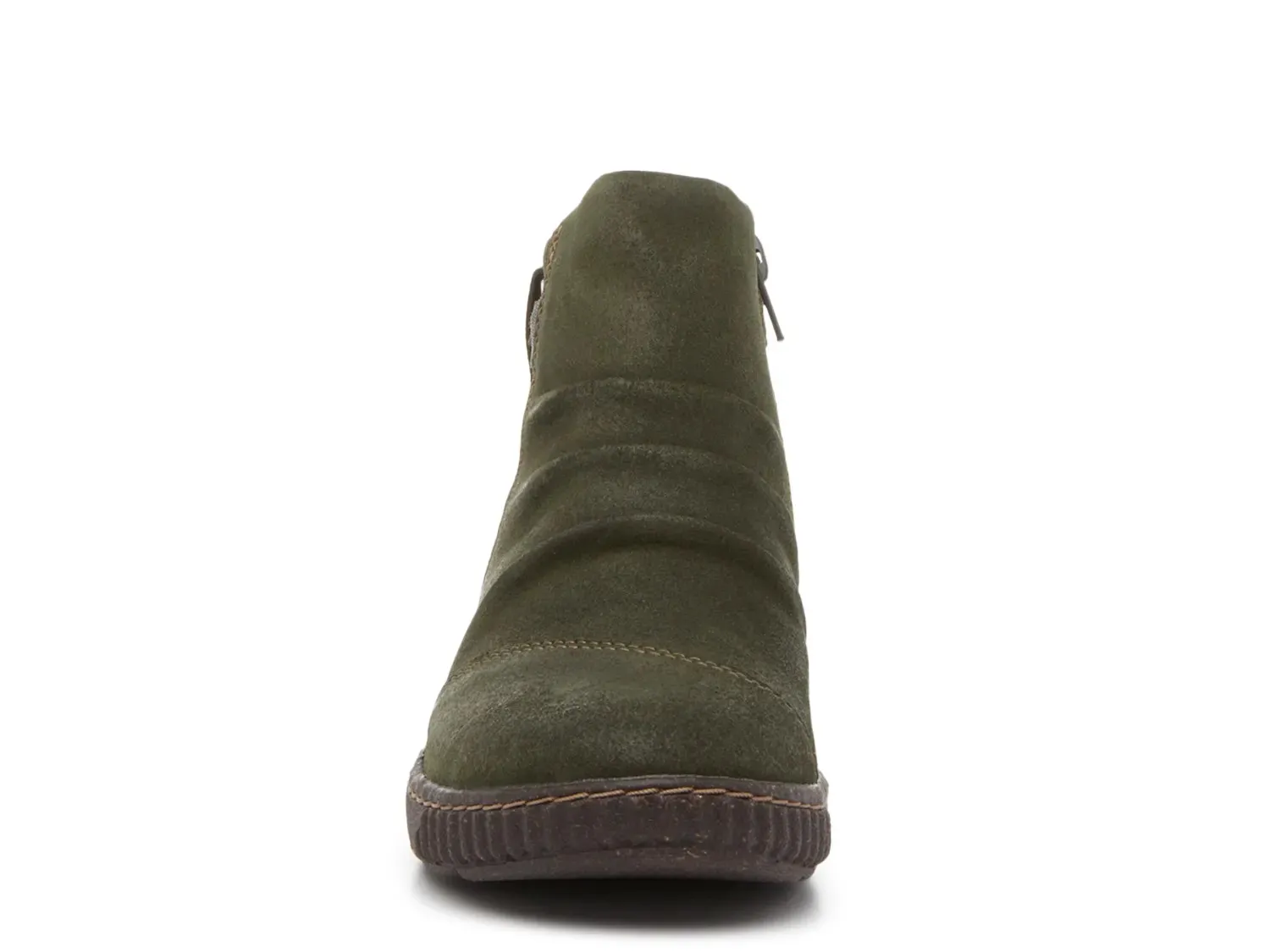 Ботинки женские Clarks Caroline Derby замшевые со сборкой, темно-зеленые — фото 2
