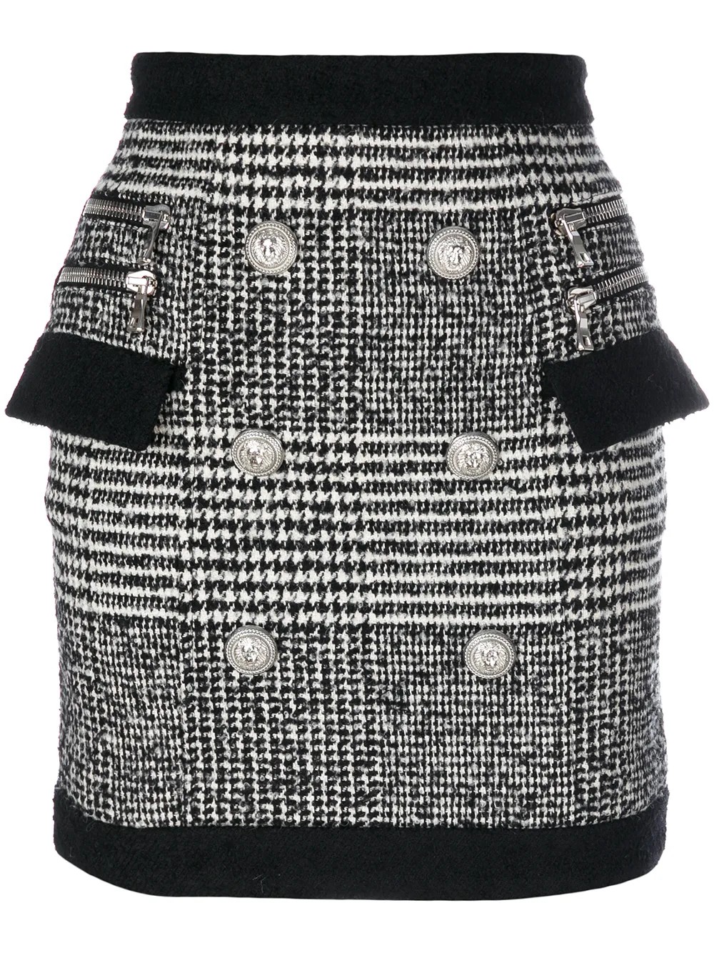 

Мини-юбка с вышивкой BALMAIN, черный