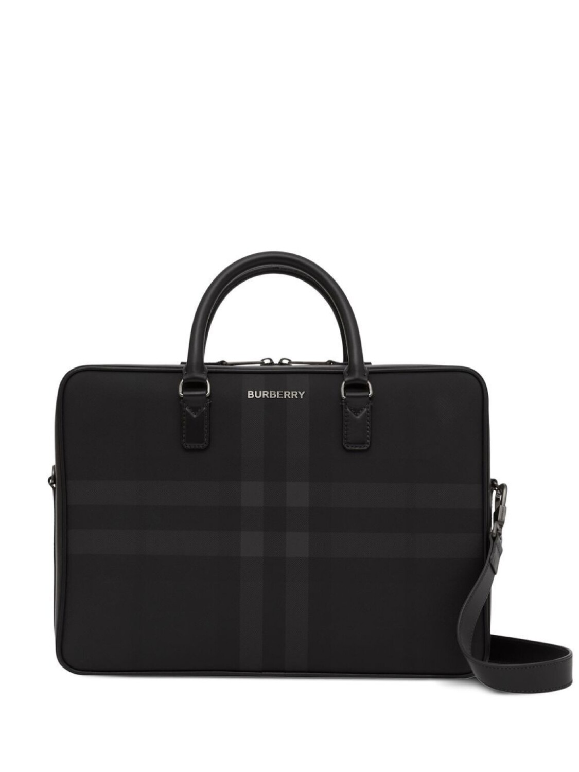 

Портфель в клетку Burberry, черный