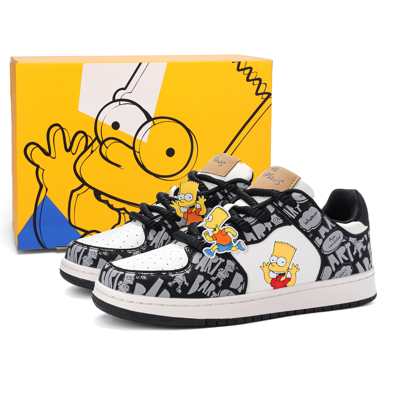

The Simpsons Кроссовки для скейтбординга унисекс с амортизацией, износостойкие, легкие, увеличивающие рост, низкие, верх из черной кожи Stardust (улучшенная версия)