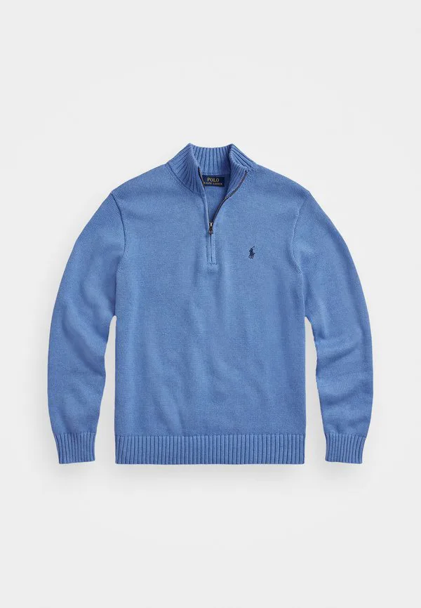 Хлопковый джемпер с застежкой-молнией на четверть длины Polo Ralph Lauren, Soft Royal Heather — фото 4