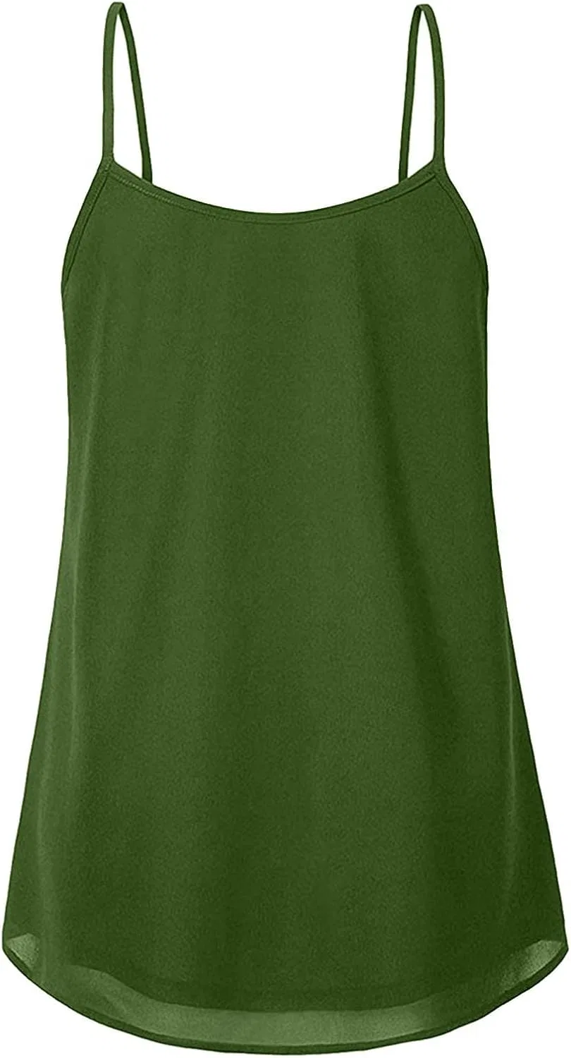 Женский топ на бретелях, свободный, A-силуэт, Generic, 3army Green — фото 3
