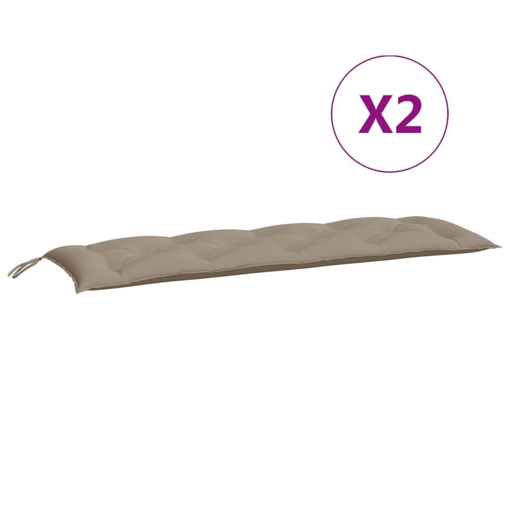 

Подушки для садовой скамейки vidaXL 2 шт. серо-коричневый 150x50x7 см, ткань Оксфорд