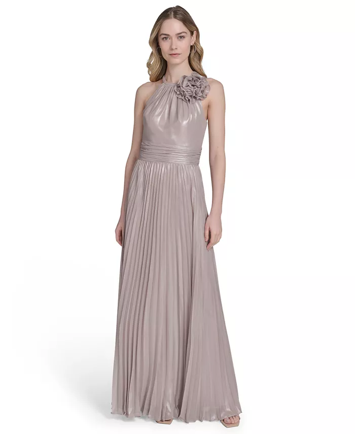 

Женское шифоновое платье без рукавов с металлическим принтом Eliza J