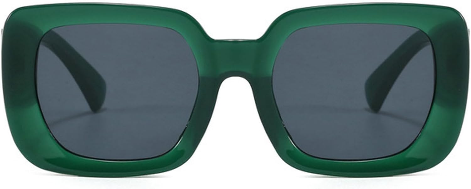 

Модные квадратные солнцезащитные очки для женщин и мужчин, стильные ретро-солнцезащитные очки в толстой оправе, солнцезащитные очки с защитой от УФ-излучения UV400 mincl, Green Gray