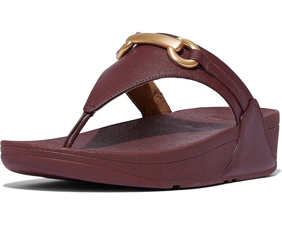 

Сандалии FitFlop Lulu Chunky-Snaffle Leather Toe-Post Sandals, цвет Deep Maroon