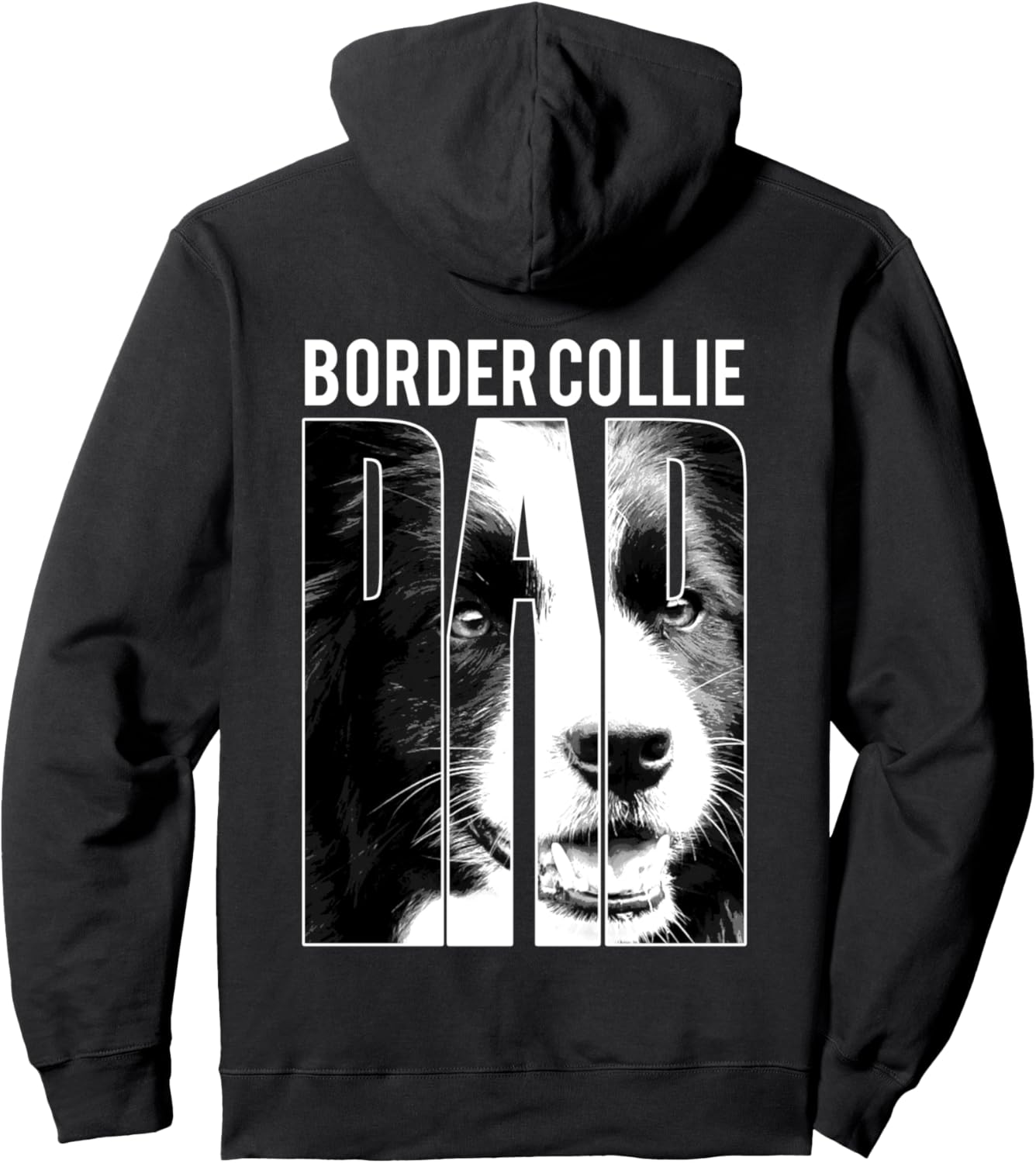

Папа бордер-колли - Собака - Толстовка с изображением собаки Dad Border Collie - Dog, черный
