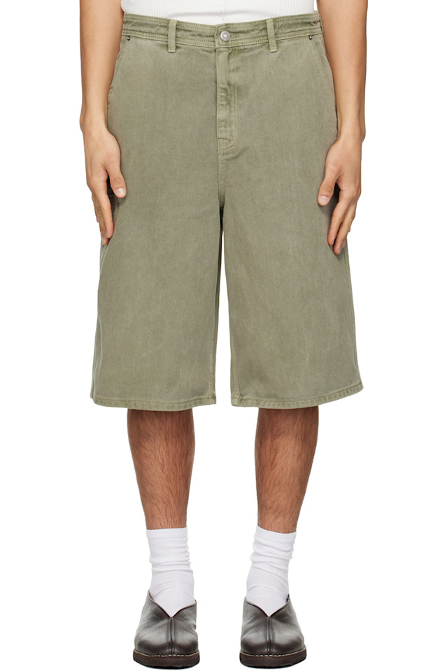 

Le17Septembre Зеленые джинсовые шорты, окрашенные в готовом виде