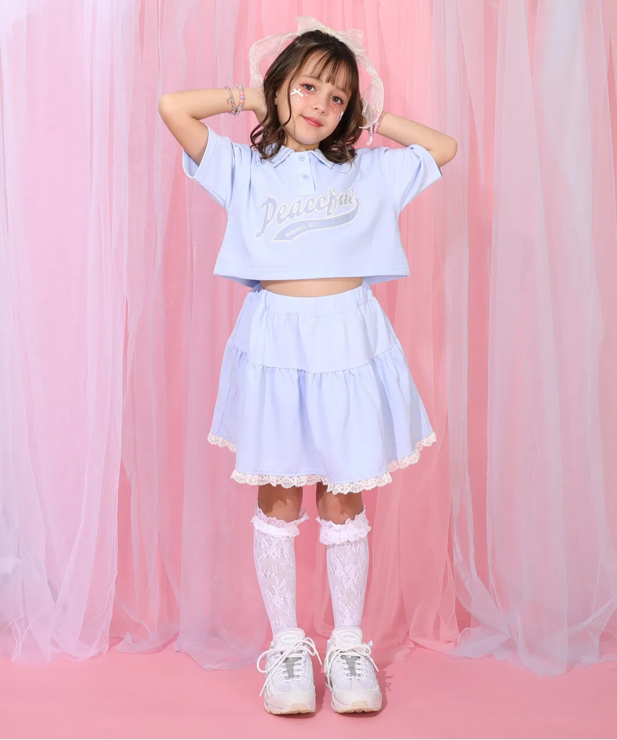 Сет из поло и юбки с тюлем BABYDOLL, розовый — фото 4